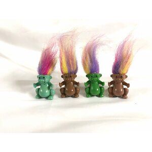 Vintage Troll Dinosaur with Colorful Hair - Green & Brown Pencil topper
